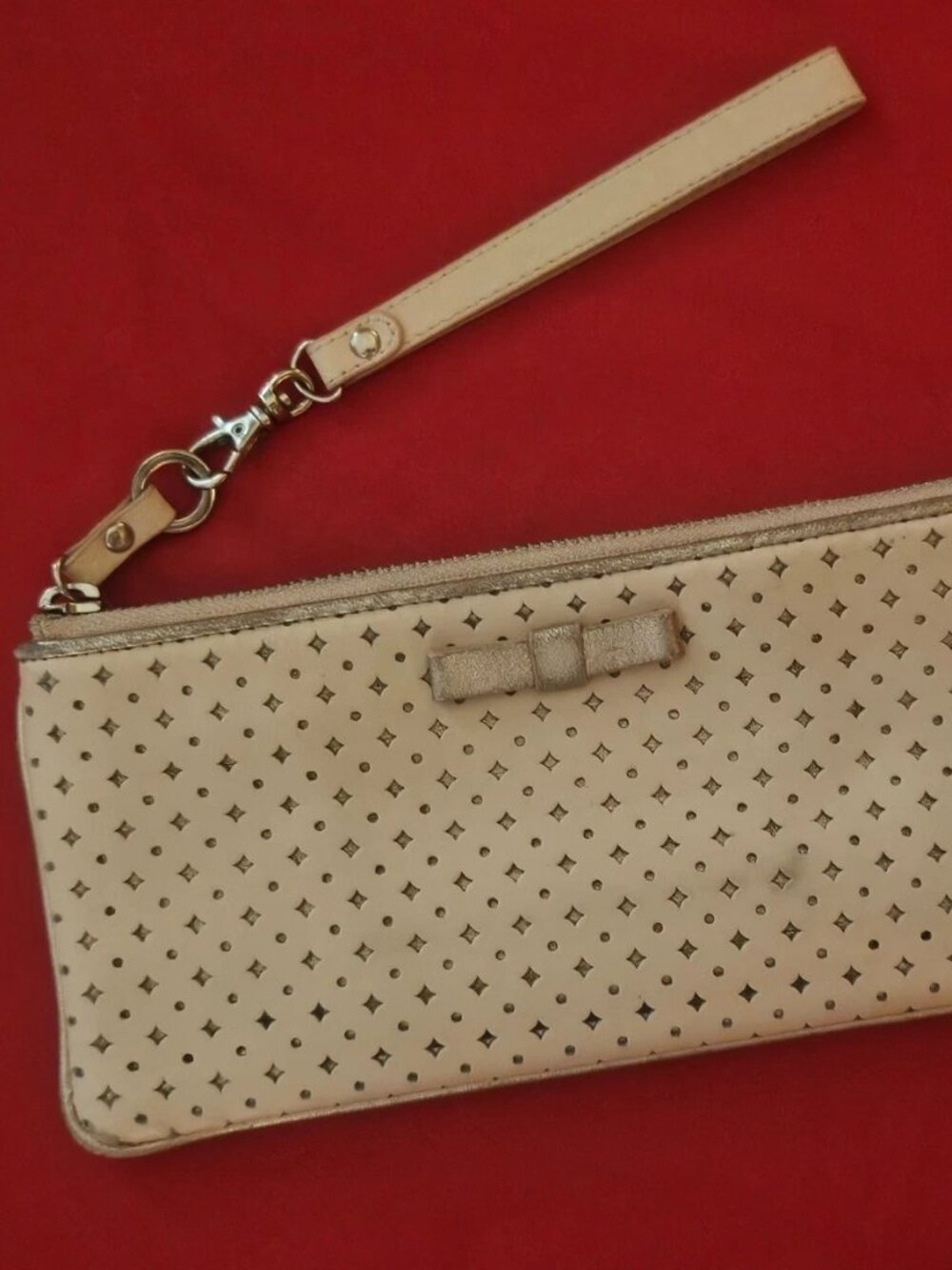 Vintage Anteprima Ladies Wristlet Wallet Purse Clutch Pink Leather Cardholder